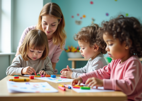 Temps calme en crèche : gommettes libres ou activités dirigées, quelle approche choisir