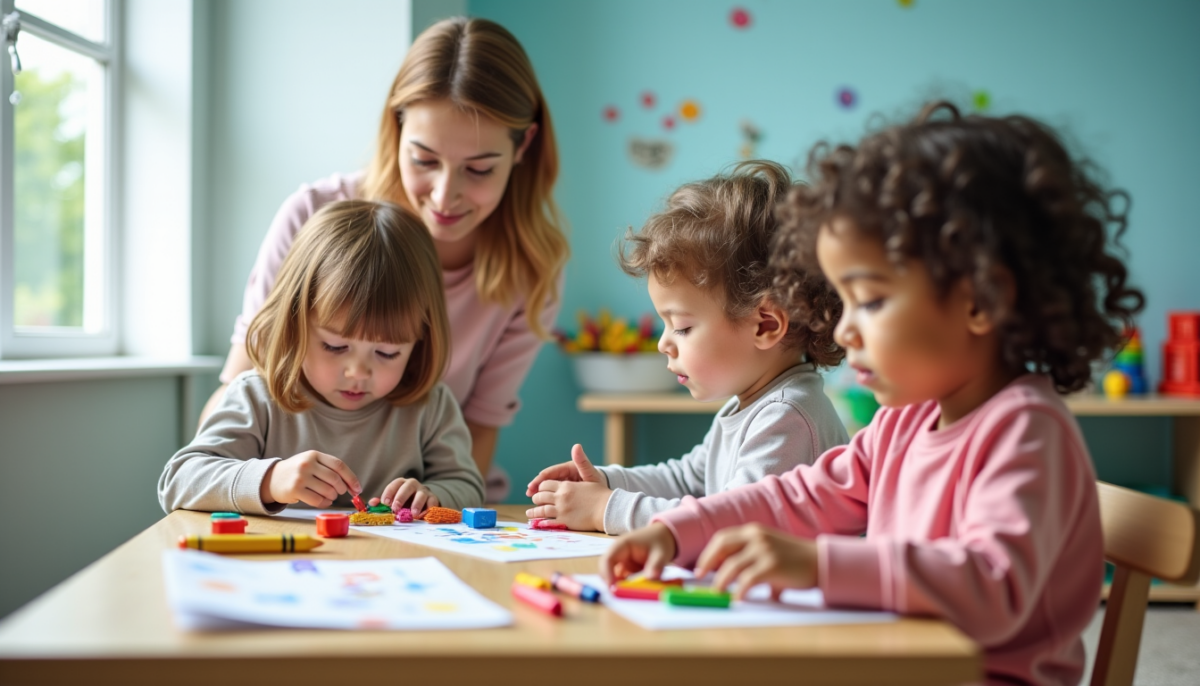 Temps calme en crèche : gommettes libres ou activités dirigées, quelle approche choisir